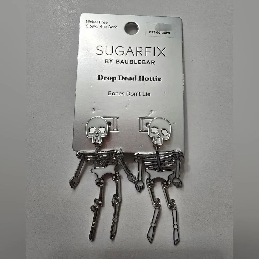 Sugarfix by Baublebar Drop Dead Hottie Halloween Skeleton Glow In Dark Earrings